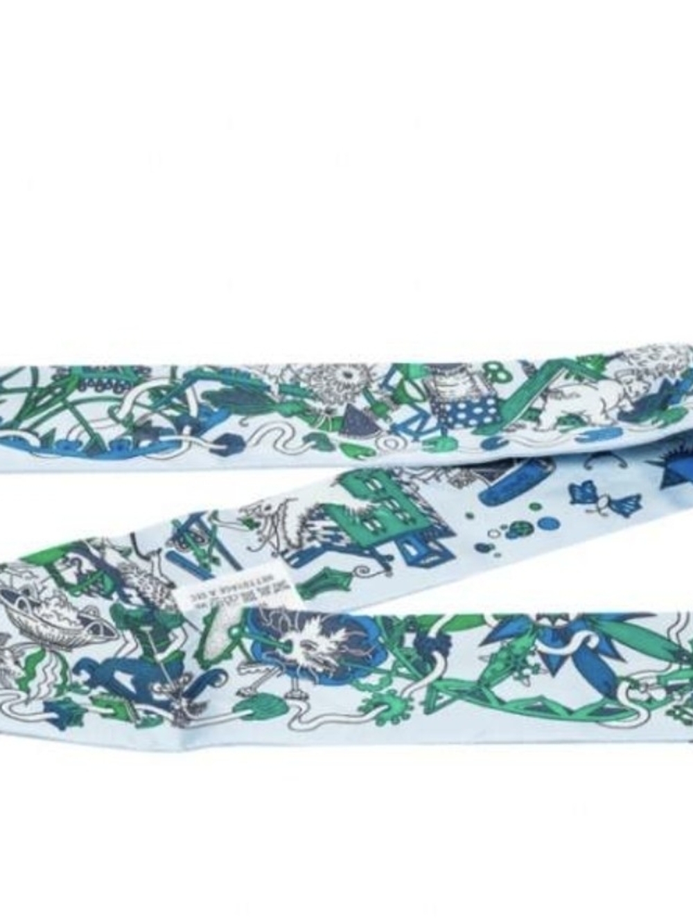 Hermes La Folle Parade Silk Twilly Scarf(Authentification Included)